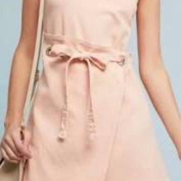 Anthropologie Holding Horses Regatta Wrap Dress Size 4P Pink Halter Style Cotton - Picture 3 of 12